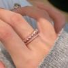 Zircon Fritillary Love Double Open Ring Sweet Elegance Versatile Index Finger Ring Light Luxury High Sense Ring