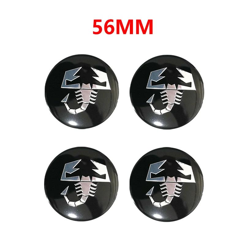 4pcs 56mm 50mm 3D logo car emblem Wheel Center Hub auto Rim refit dust-proof badge covers sticker styling accessories For FIAT