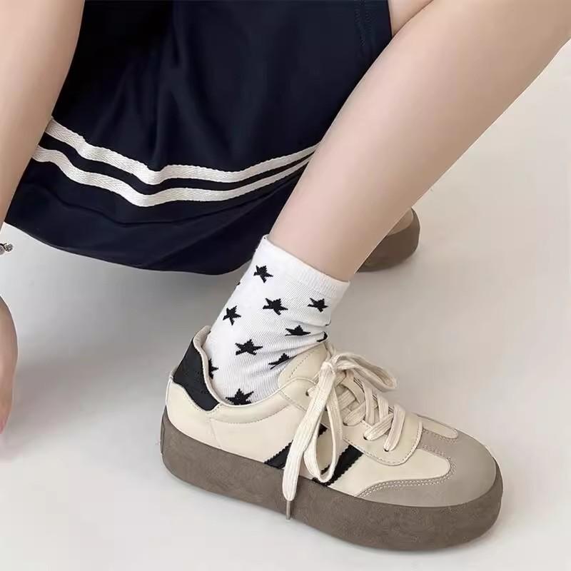 Shoes Women's New Shoes Platform-soled Versatile White Shoes Retro Casual Sports Board Shoes