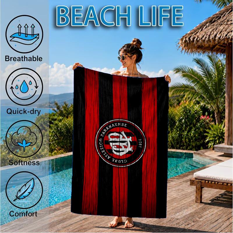 Athletico Football Club Printed Microfiber Beach Towel, Soft And Absorbent, Quick-Dry, Ideal for Summer Travel, Beach Essential, Swimming Pool