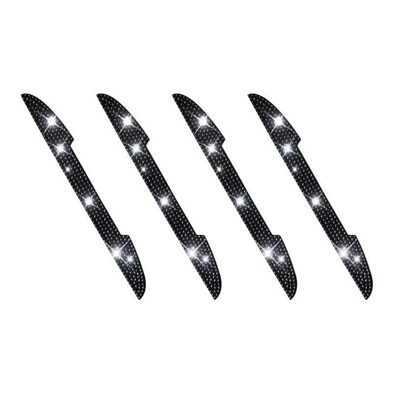 2/4Pcs Car Stickers Car Door Bowl Handle Protection Strip Rhinestone Inlay Rearview Mirror Anti-scratch Decal Auto Accessories