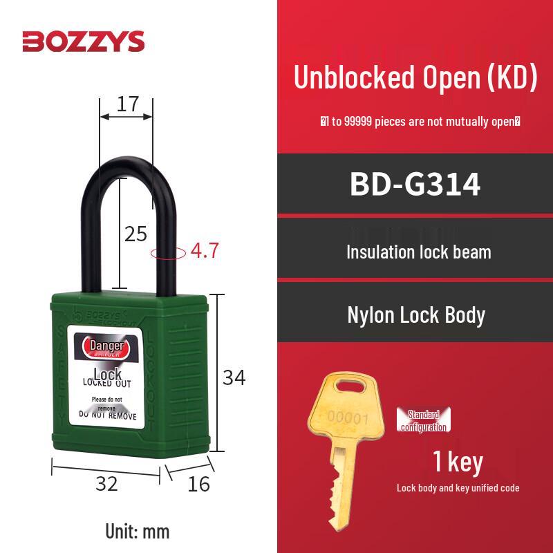 BOZZYS BD-G314 Small Engineering Safety Padlock