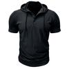 Men’s Short Sleeve Hooded Henley Shirt