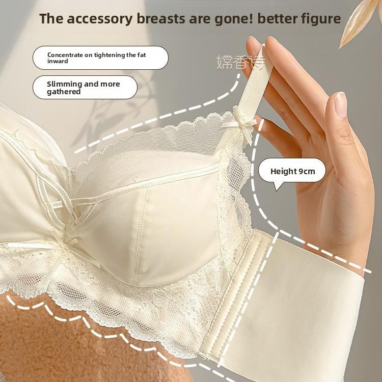 Wireless Push Up Bra Set, No Gaping Anti-Sag Small Bust Enhancing Women Lingerie Set