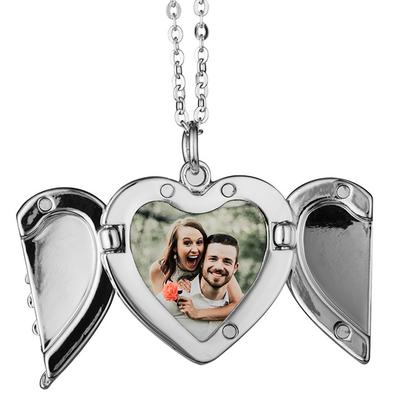 DIY Photoes Necklace Heart Shape Photo Frame Pendant Necklace for Couple Valentine S Day Gift No Photo