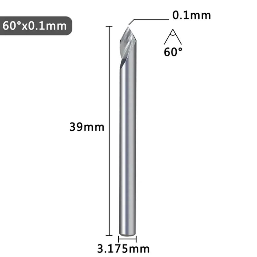 1pc 3.175mm Shank V Shape Tip Carving Cutter 20/30/45/60 Degrees Milling Cutter Carbide Router Bit PCB 3D Engraving Bit