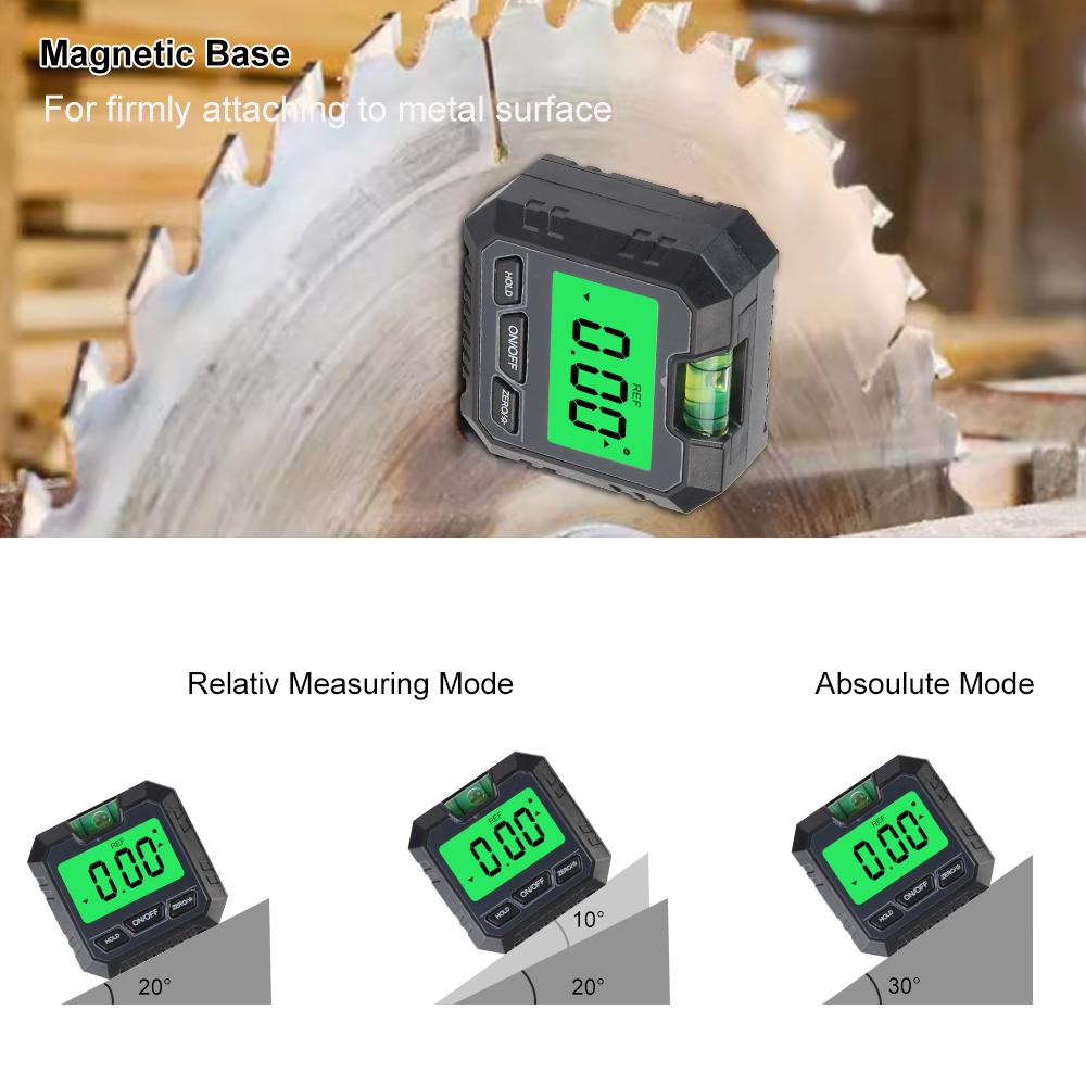 Digital Spirit level Horizon Vertical Measure Protractor Inclinometer Horizontal Scale Ruler 90degree Angle Finder Portable Bubble Electric Level