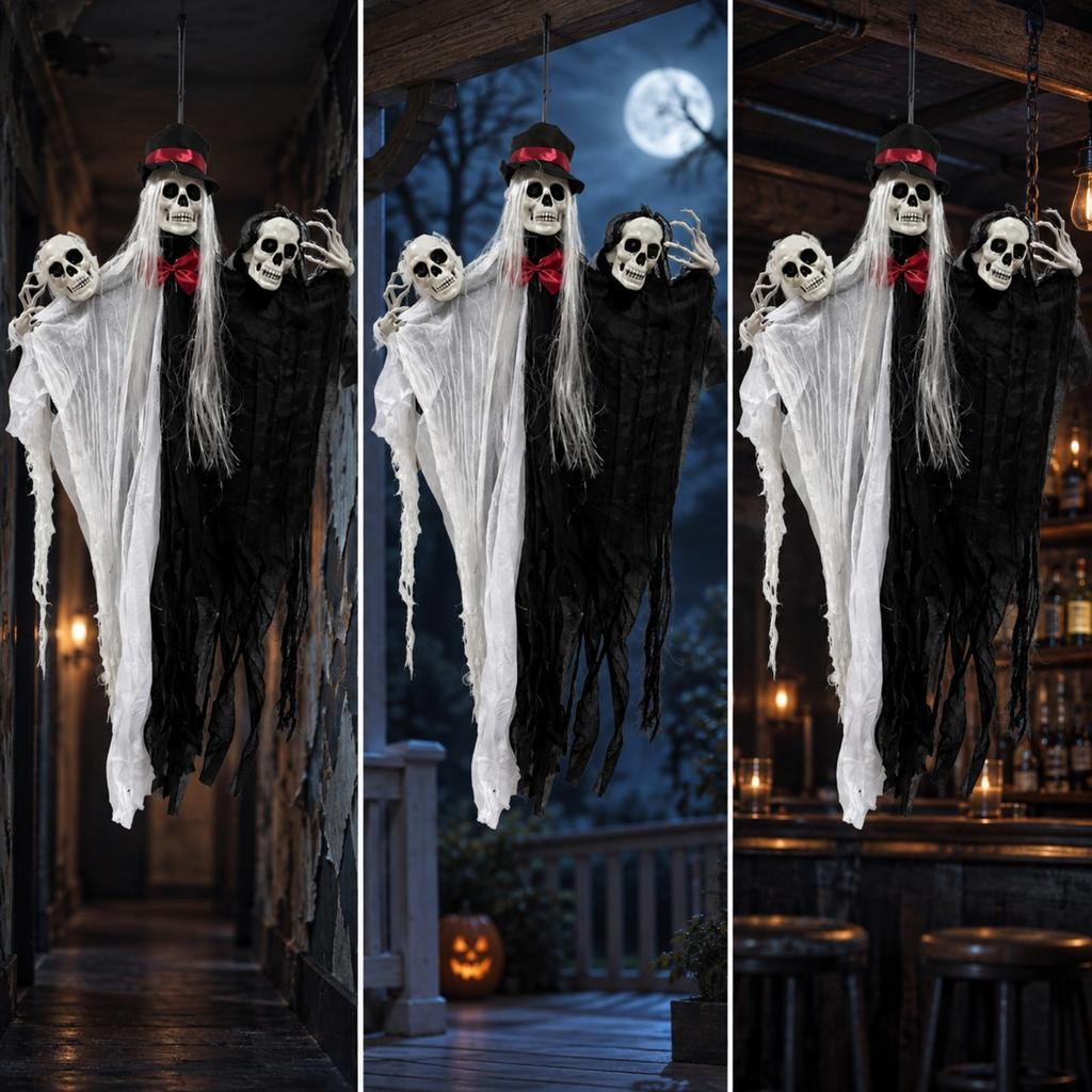 Hanging Halloween Ghost Decoration Spooky for Porches, Rods