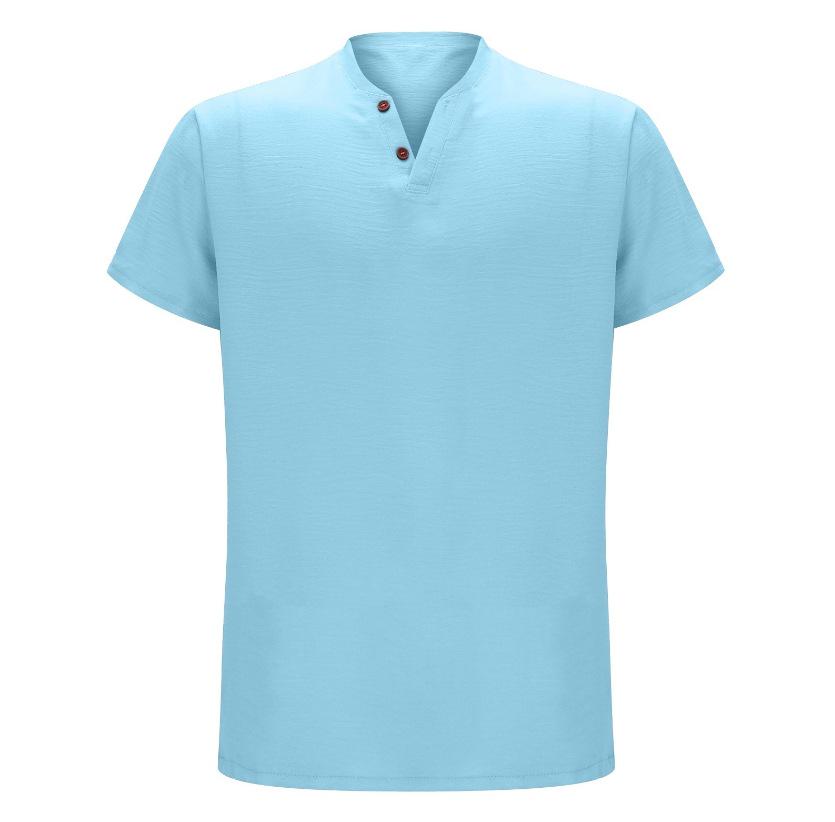 Pánské ležérní jednobarevné tričko s krátkým rukávem - Léto 2023 Regular střih