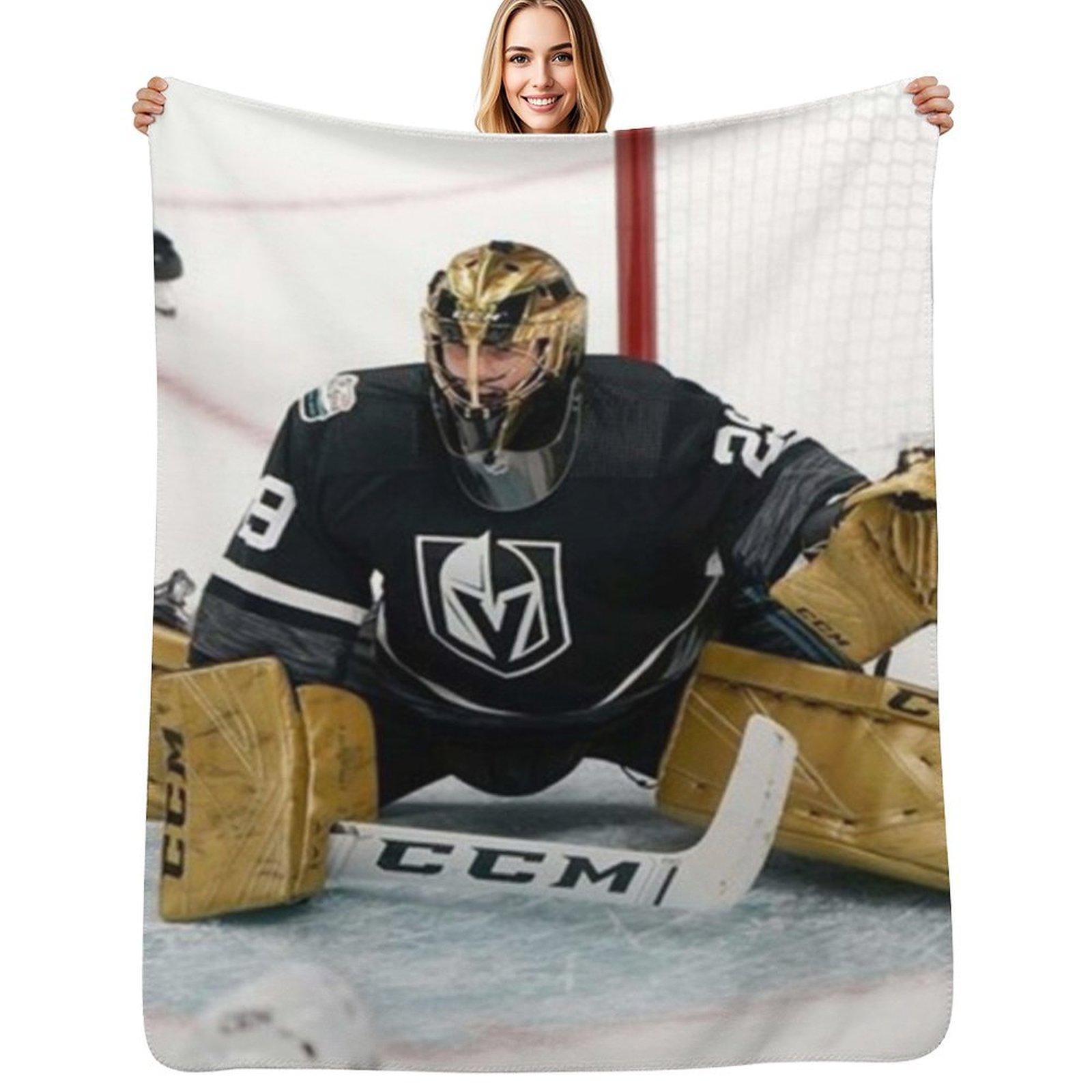 Marc Andre Fleury Throw Blanket Faux Fur Soft Warm Blanket for Bed Size: 75*100cm, Weight: 230 GSM