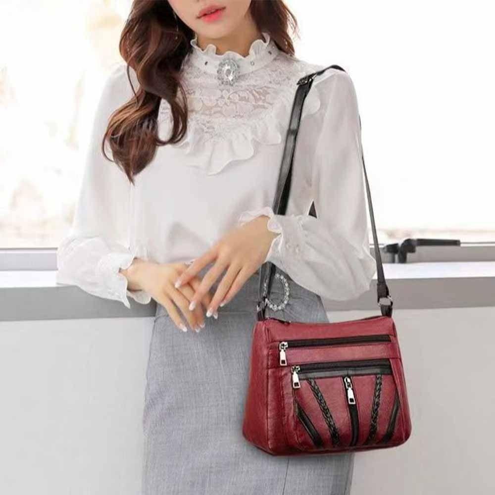Große Kapazität Damen PU Schultertasche PU Leder Umhängetasche Crossbody Handtasche Streetwear