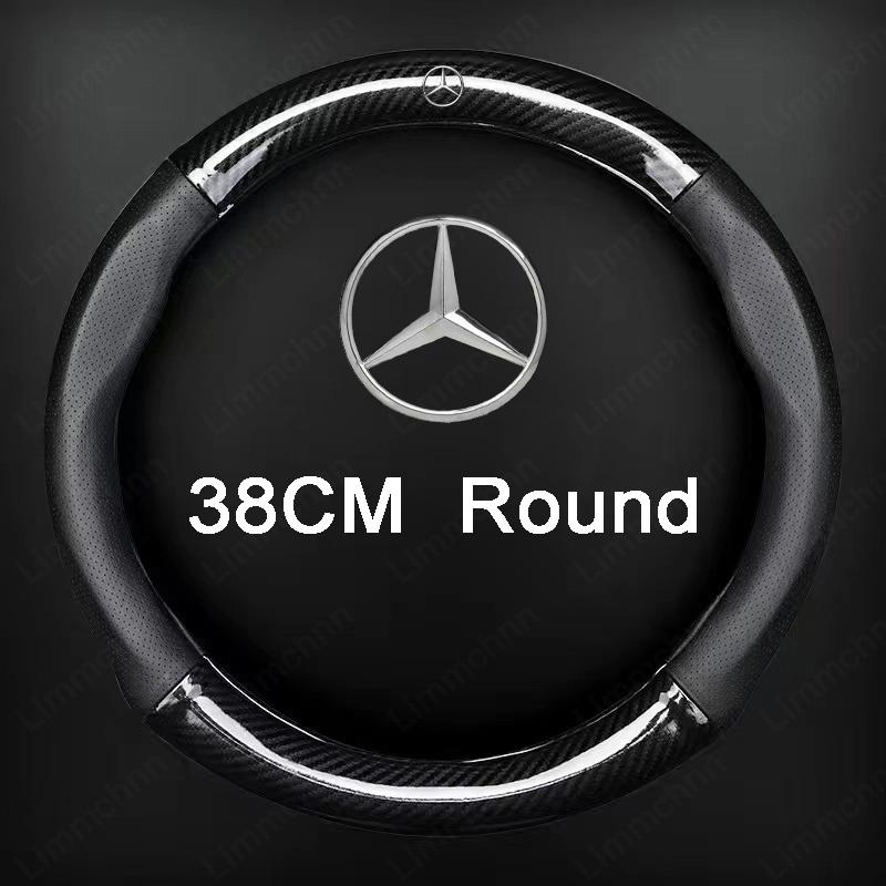 Car Steering Wheel Cover For Mercedes Benz AMG W203 W206 W220 W205 W211 W212 W201 W210 W108 GLA GLK Car Decoration Accessories