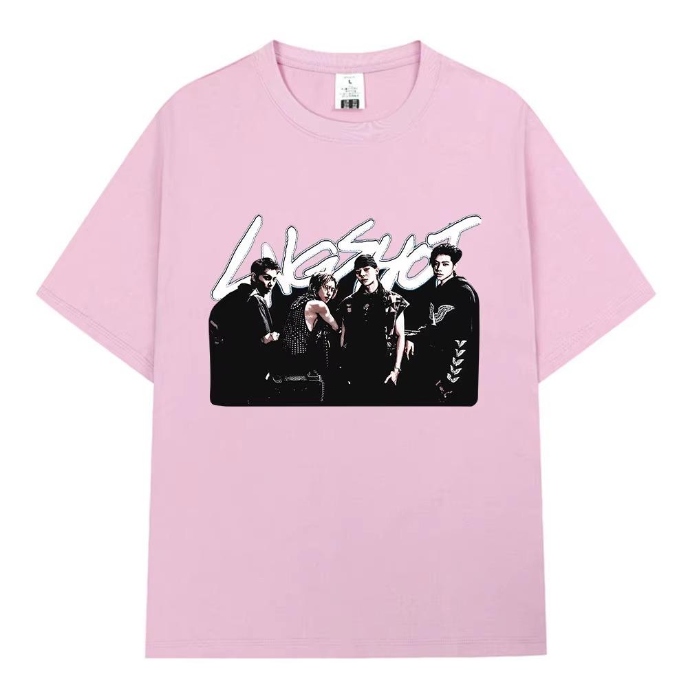 Korean Kpop Hip-hop Group Lngshot T-shirt Men's and Women's Fashion Casual Short-sleeved T-shirt Streetwear