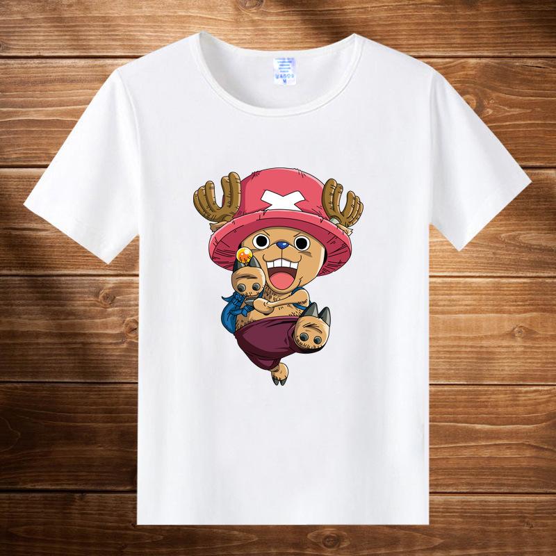 2026 Summer ONE PIECE Luffy Chopper Printed Loose Shortsleeved Cotton Tshirt Tide Pure Cotton Unisex Parentchild Clothing