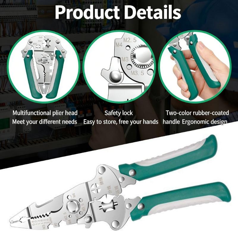 Professional Foldable Multifunction Wire Stripper Featuring Comfortable Grip Suitable For Electricians & DIY Enthusiasts