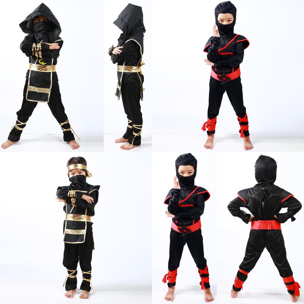 Comfortable And Breathable Boys Kids Ninja Assassin Costume With Adjustable Features