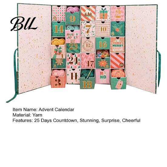 Häkel-Adventskalender 25 Tage 2026, Anfängerfreundliche Weihnachts-Countdown-Box mit Garnen Werkzeugen, DIY Bastelgeschenke für Strickliebhaber, Häkler