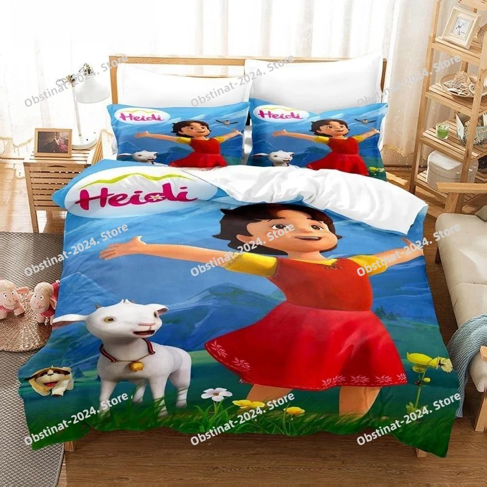 3D Print Anime Heidi, Girl of the Alps Beding Set Single Twin Ful Quen King-Sized Dimensionsd Dimensions Bed Linen Set Adult People Kid Bedrom Duvet