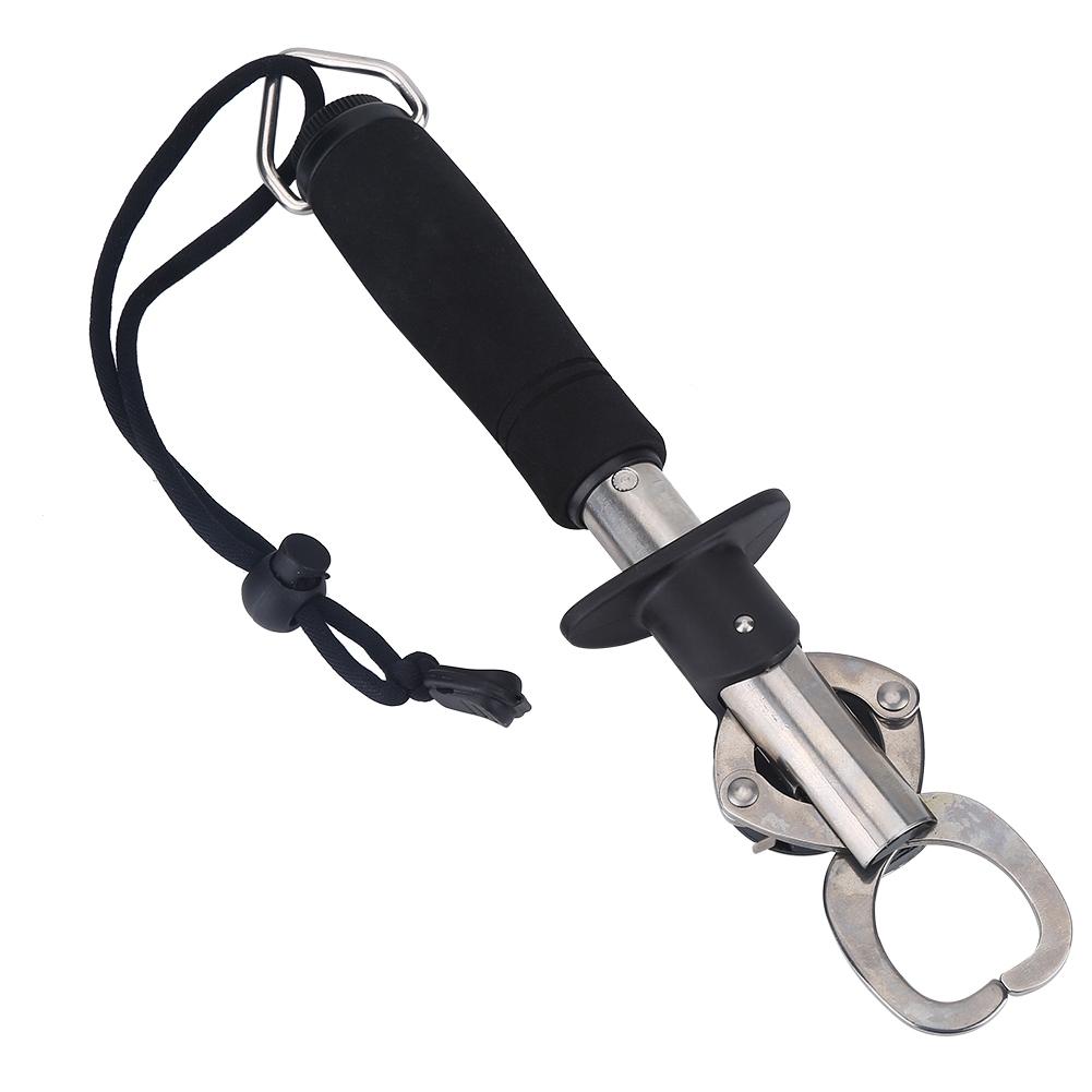 Durable 15 kg Weighing Scale Fishing Grip Gripper Fish Lip Grabber with Tape Measure