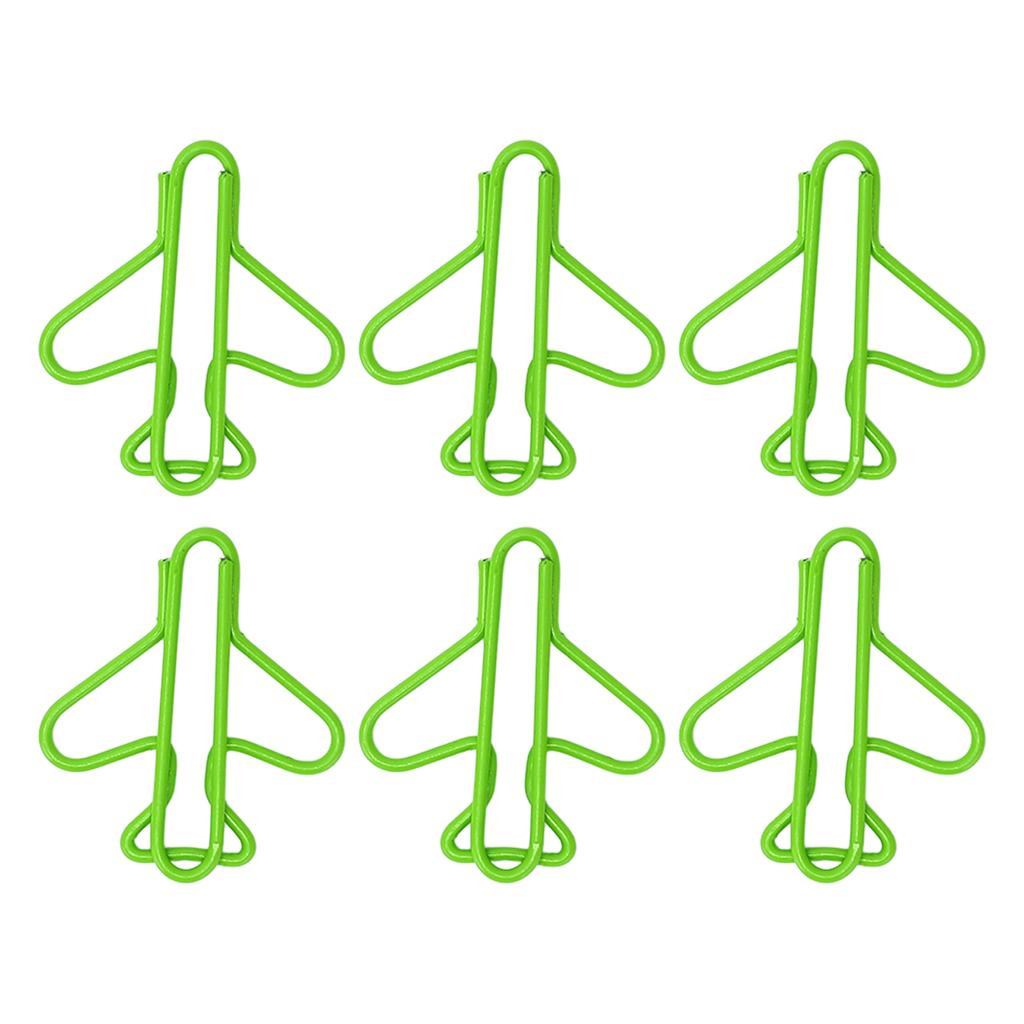 100Pcs Cute Paper Clips Plane Shape Design Covered Wire Bright Color   Paperclips for Scrapbook Card Papercraft