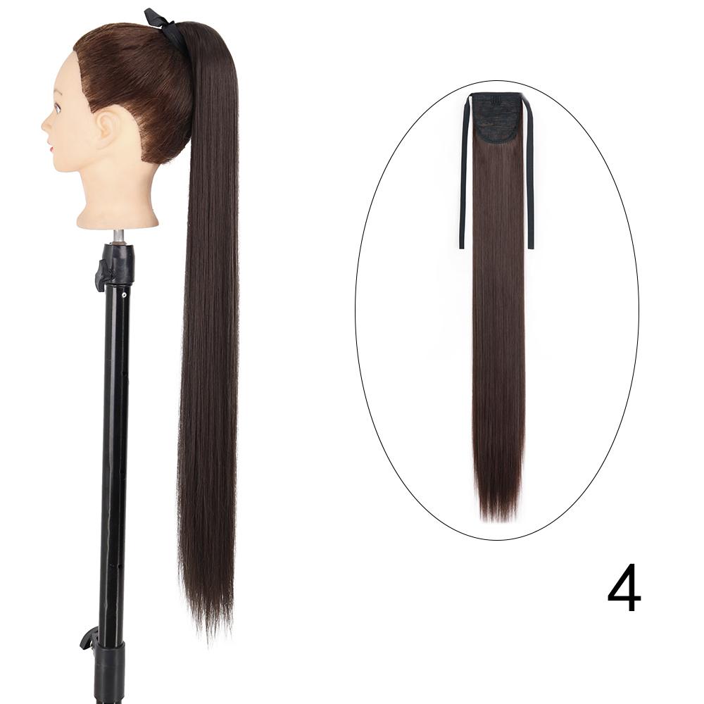 MERISIHAIR Hosszú, egyenes csokornyakkendő lófarok kapcsos hajhosszabbító 55 85 cm természetes fekete barna szintetikus zsurló nőknek