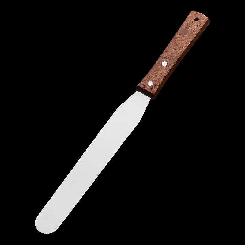 UOSO Wooden Handle Cranked Stainless Steel Baking Spatula