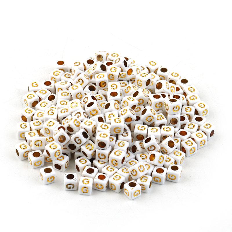 100Pcs/lot A-Z Letter Beads For Jewelry Making Gold Color Square Alphabet Spacer Bead Charms Diy Bracelet Pendants Supplies