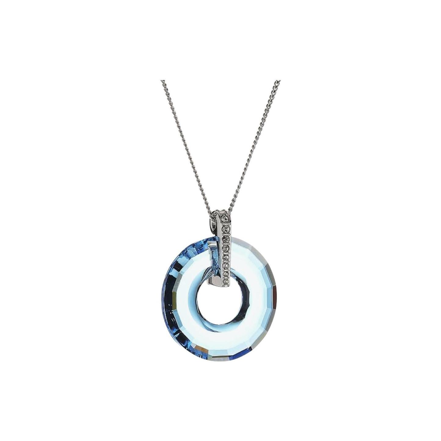 

Swarovski Round Ring Design Metal Necklace Women necklace Silver 1119268 Box (Random Color)