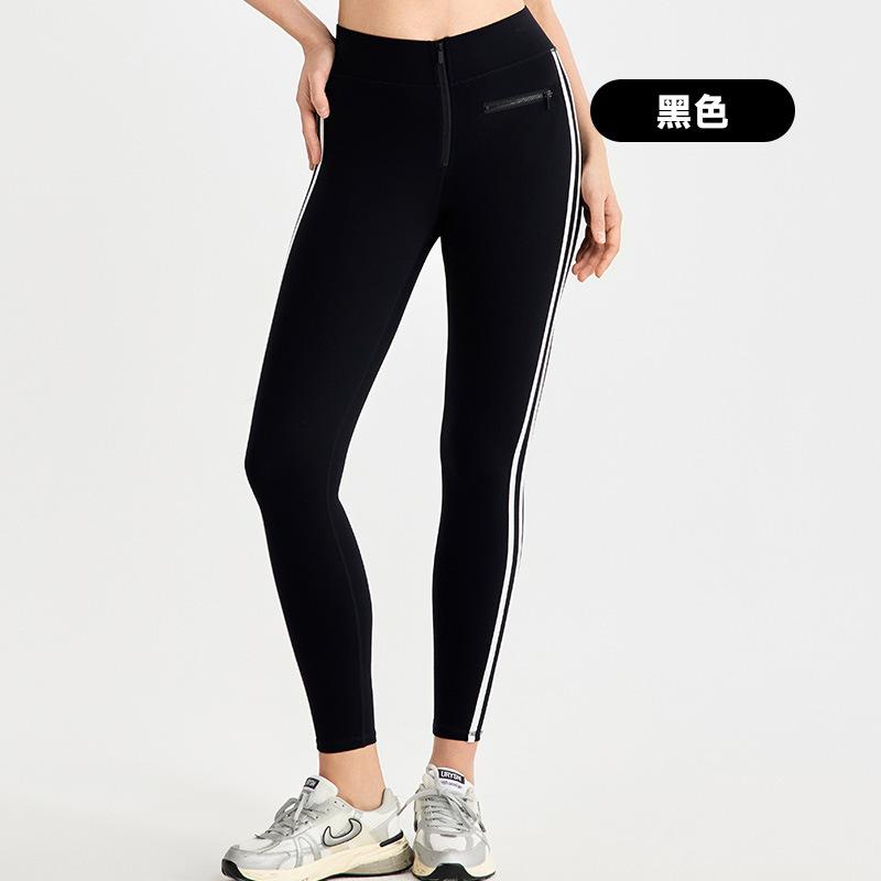 

Повседневные женские спортивные штаны с боковыми полосками, с высокой талией и зауженные, для фитнеса, с дизайном на молнии-замке, облегающие тренировочные штаны XL
