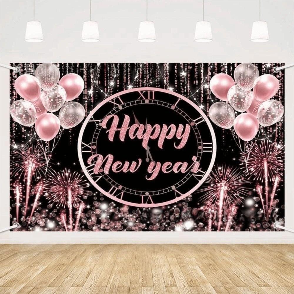 Banner New Year Backdrop Polyester New Year Wall Decor Cloth Big Size 2026 Background Cloth Bar