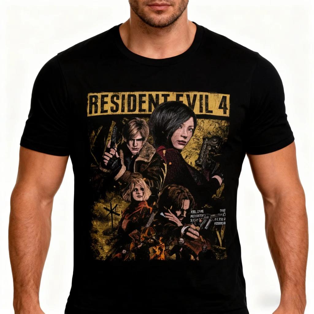 Klasyczna gra grozy Resident Evil Koszulki z nadrukiem Akcesoria Mężczyźni Kobiety Luźne Bawełniane Oversize Streetwear Hip Hop T-shirt Modny Top