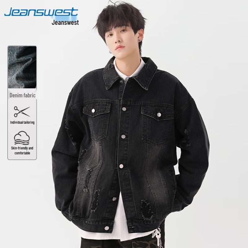 

Jeanswest Men s Retro American Style Denim Jacket L