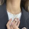 Black and White Double-sided Four-leaf Clover Necklace for Summer, Fashionable Accessory, High-end Necklace