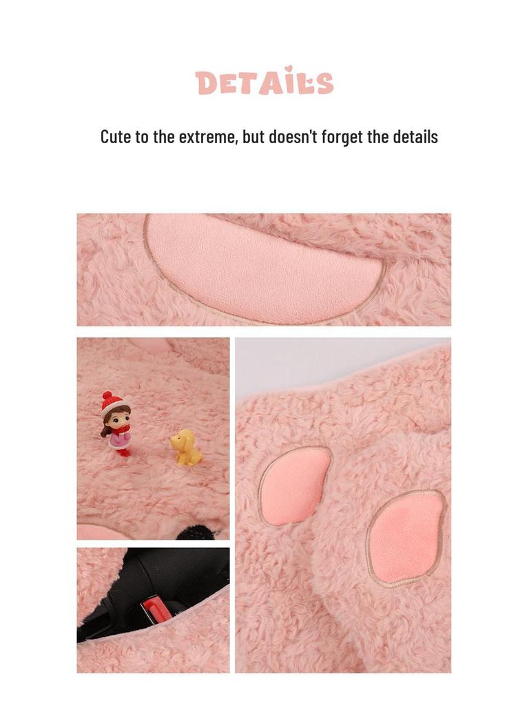 Car Seat Cushion - Thick Plush Winter Rear Seat Cover, Warm & Cute Design