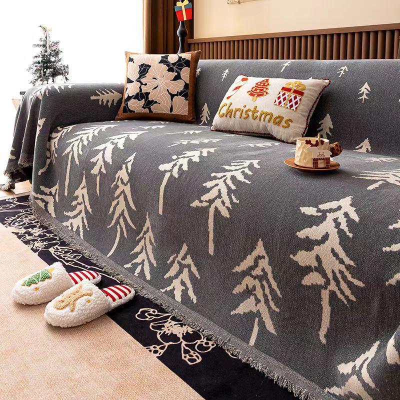 

Modern Minimalist Sofa Cover Cloth Towel Light Luxury Anti Slip Straight Row Sofa Towel Versatile and Durable for All Seasons 180x130cm сірий