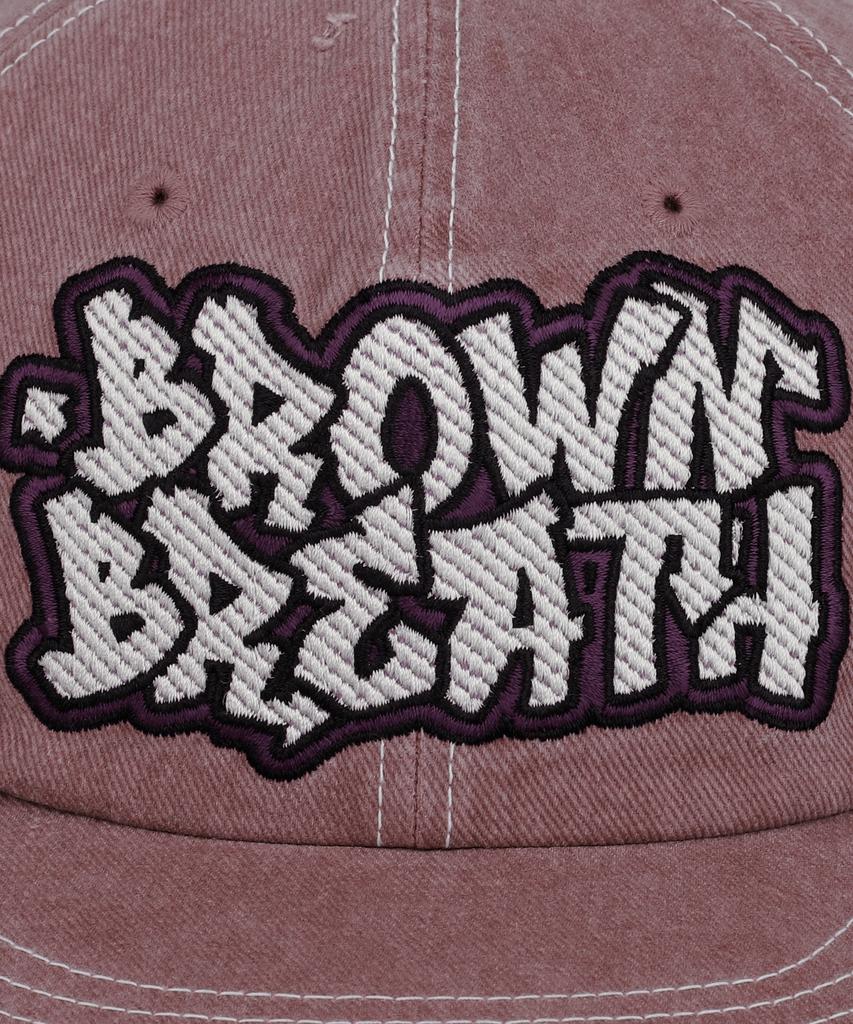 BROWNBREATH Washing Graffiti Logo Cap - Burgundy
