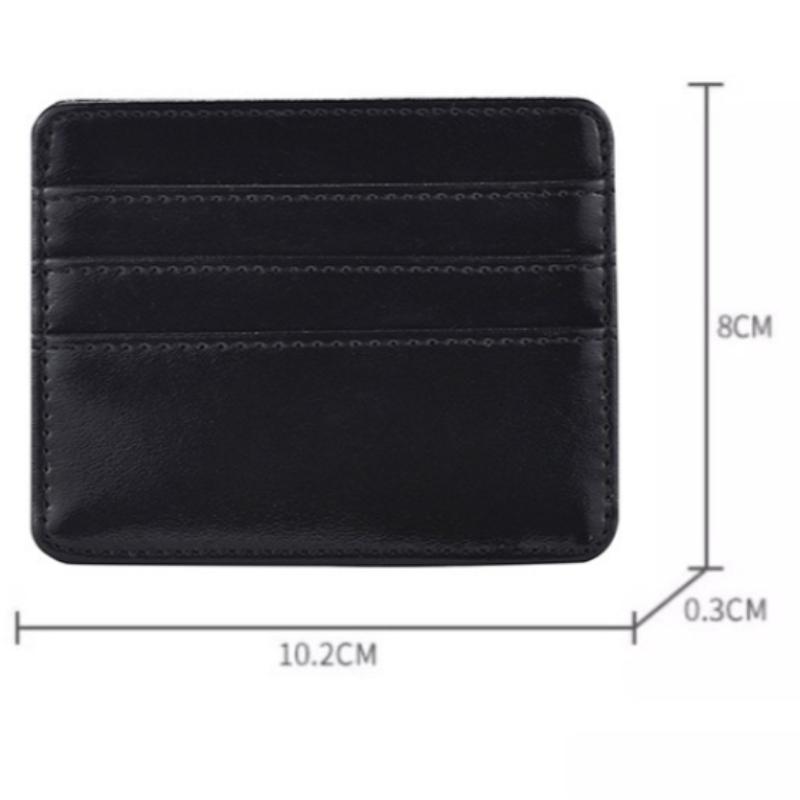Porta-Cartões de Crédito de Couro Carteira Fina com Múltiplos Compartimentos Carteira de Cartões Portátil para Homens Presente de Natal
