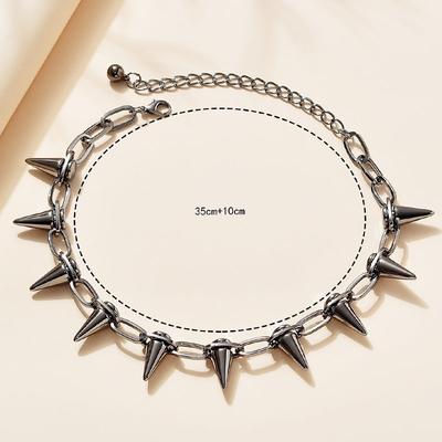 Festklubb Kort Halsband Accessoar Trendigt Spik Chokerhalsband Punkstil Skarp Nitkrage Halsband för Kvinnor Män