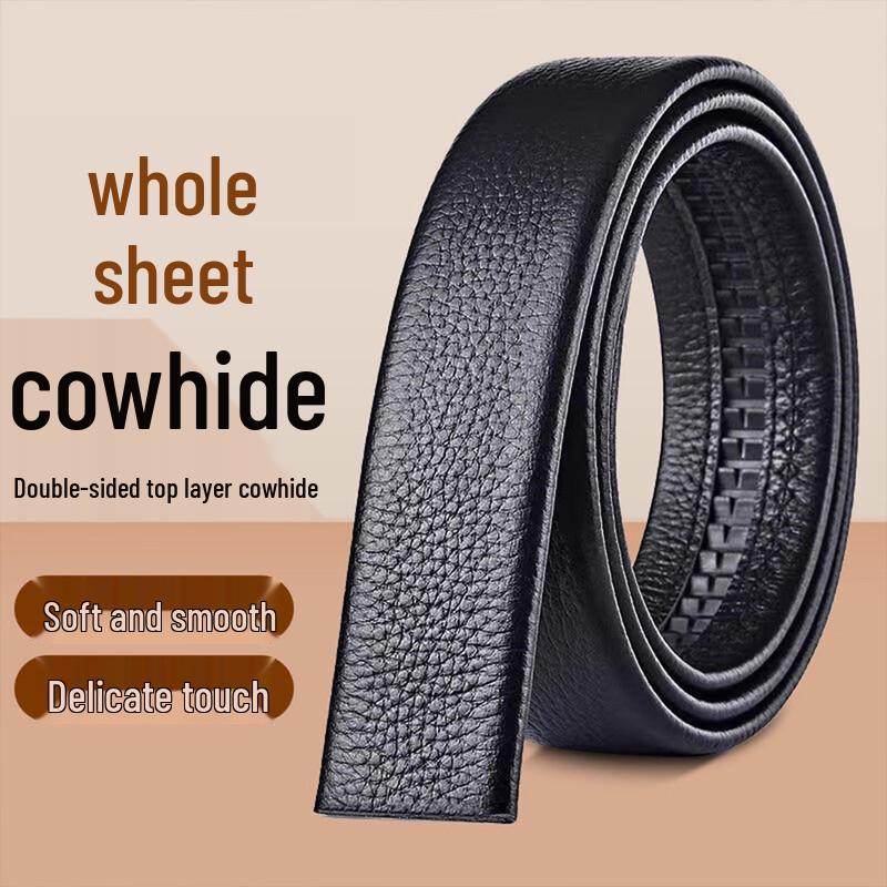 

LAORENTOU Men s Genuine Leather Belt Strap for Automatic Buckle 120cm