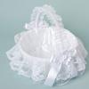 Wedding Flower Girl Basket Wedding Ceremony Decoration White Flower Girl Basket Lightweight for Wedding Reception Table