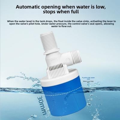 1 pièce Robinet à flotteur automatique durable 1/2" Filetage mâle Entrée latérale Vanne de contrôle du niveau d'eau Vanne de réservoir Aquariums