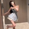 /Sexy Waist Lace Mesh Stitching Suspender Dress Thin Temptation Korean Pretty