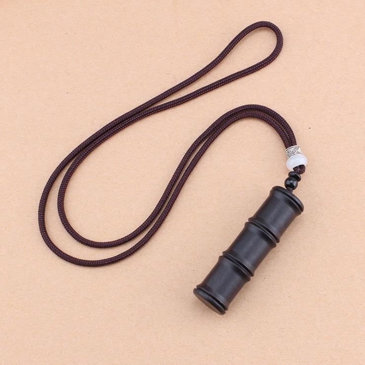 Originales Ebenholz Briefröhrchen Gawu Box Anhänger Halskette Herren und Damen lang retro schlichte Pulloverkette Accessoires