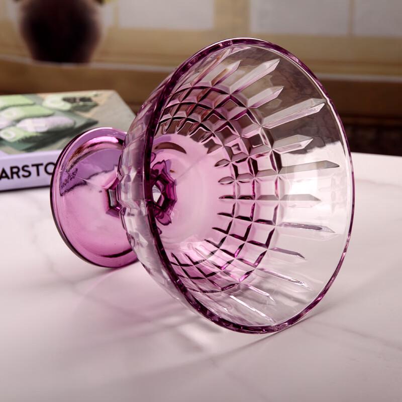 Tigela Pedestal de Vidro Roxa Criativa Flavinmci