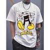 European Size 1pc Men'S Pure Cotton Casual T-shirt/ Mens T Shirts/graphic Tees Men/Creative Print Pattern/fashion Clothing/washable/round Collar