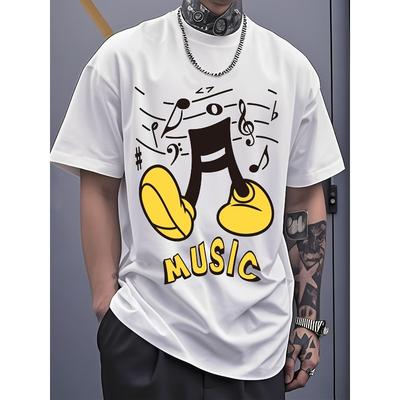 European Size 1pc Men'S Pure Cotton Casual T-shirt/ Mens T Shirts/graphic Tees Men/Creative Print Pattern/fashion Clothing/washable/round Collar