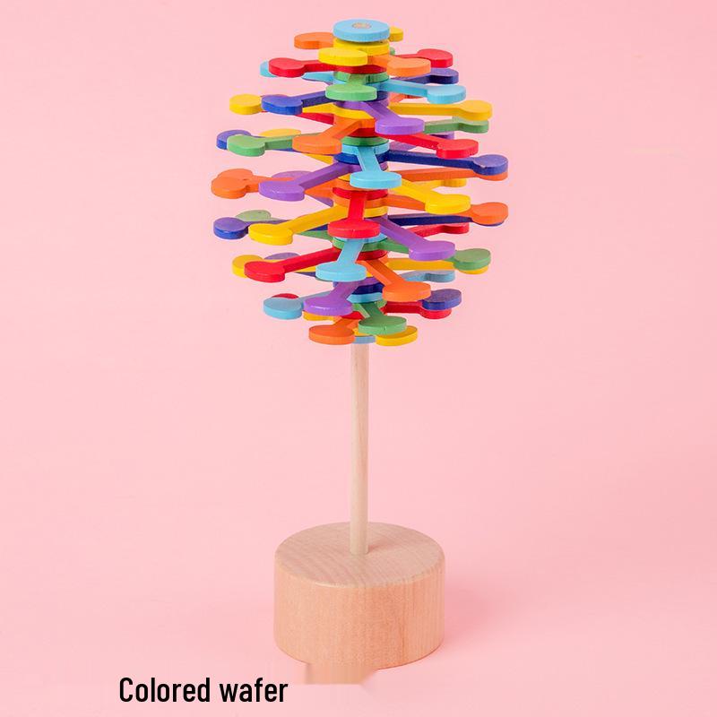 Fibonacci Sequence Wooden Spinning Top Ornament Toy