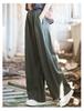 Wide-Leg Straight Pants: Women's Spring 2025 High-Waist Loose Cotton & Linen Retro Style