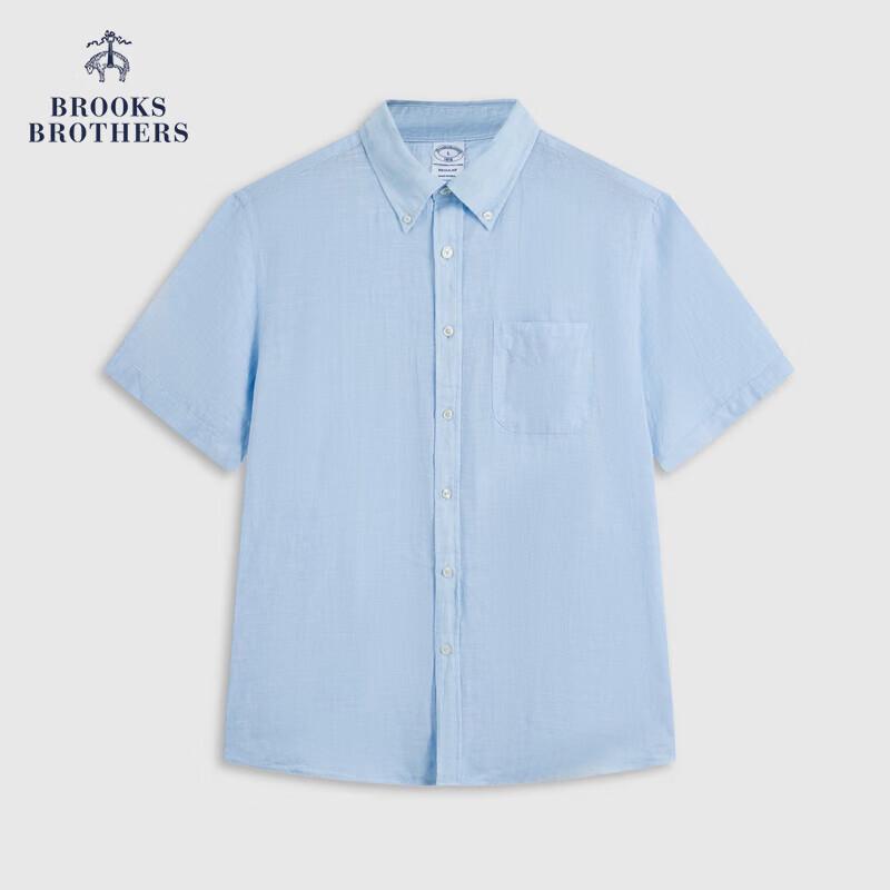 

Мужская льняная рубашка Brooks Brothers с пуговицами и коротким рукавом M