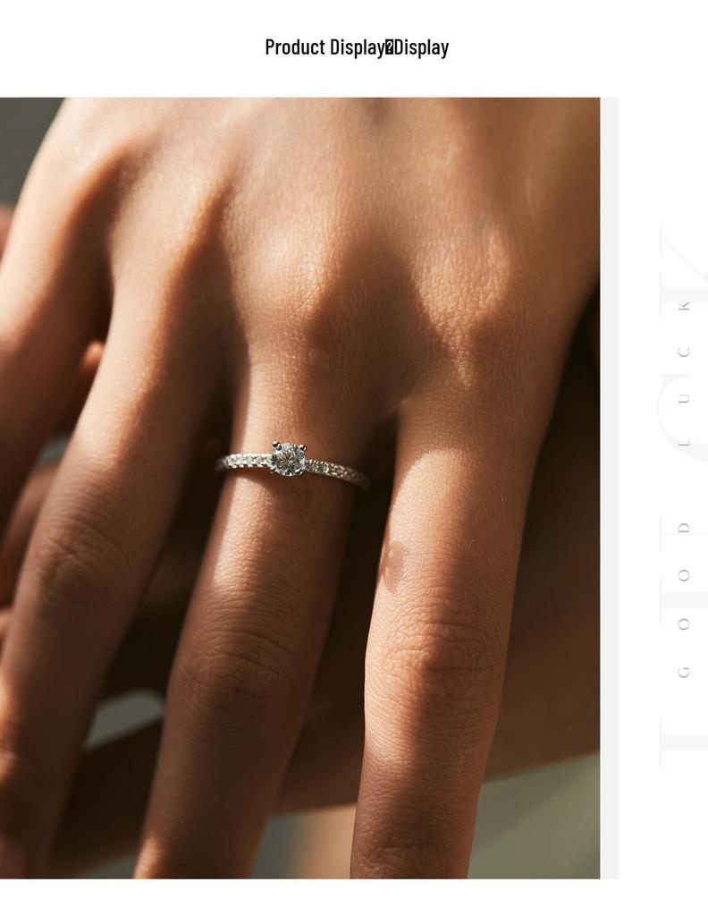 MODIAN Moissanite Engagement Ring for Women - D Color, S925 Silver, Luxury Niche Design with Shiny Pave Setting